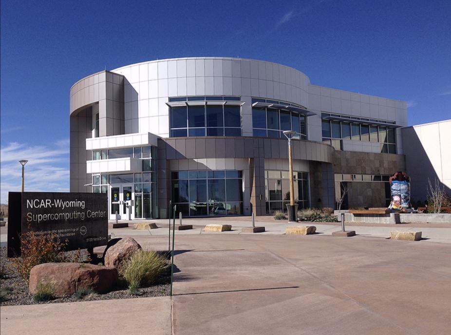 Exterior view of the NSF NCAR Wyoming Supercomputing Center in Cheyenne, Wyoming