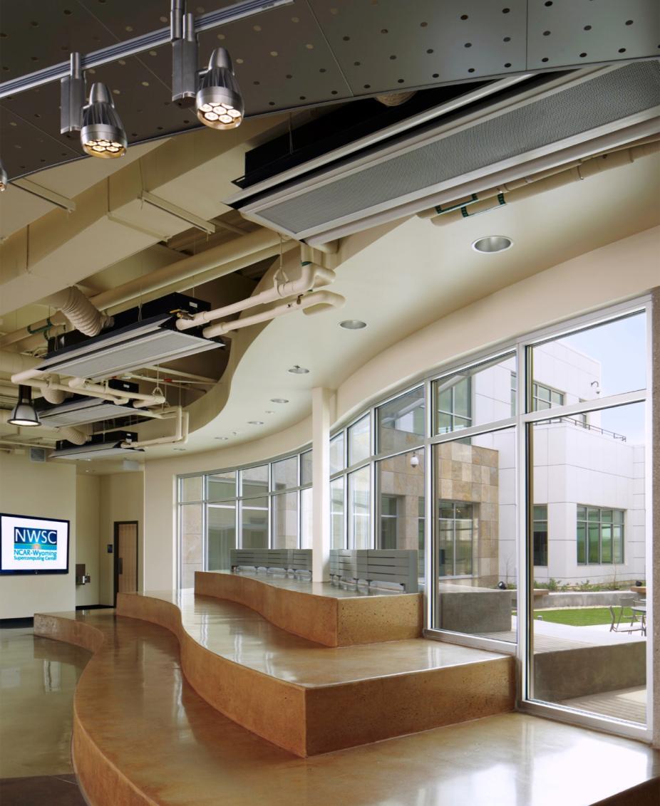 The NWSC lobby showing its distinctive architectural design
