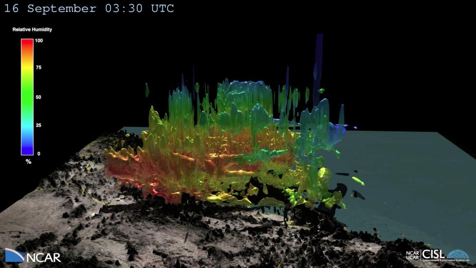 Image from a visualization of Hurricane Odile data.