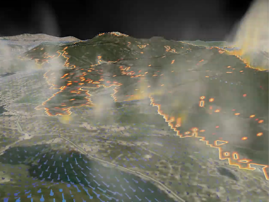 VAPOR visualization of the East Troublesome fire.